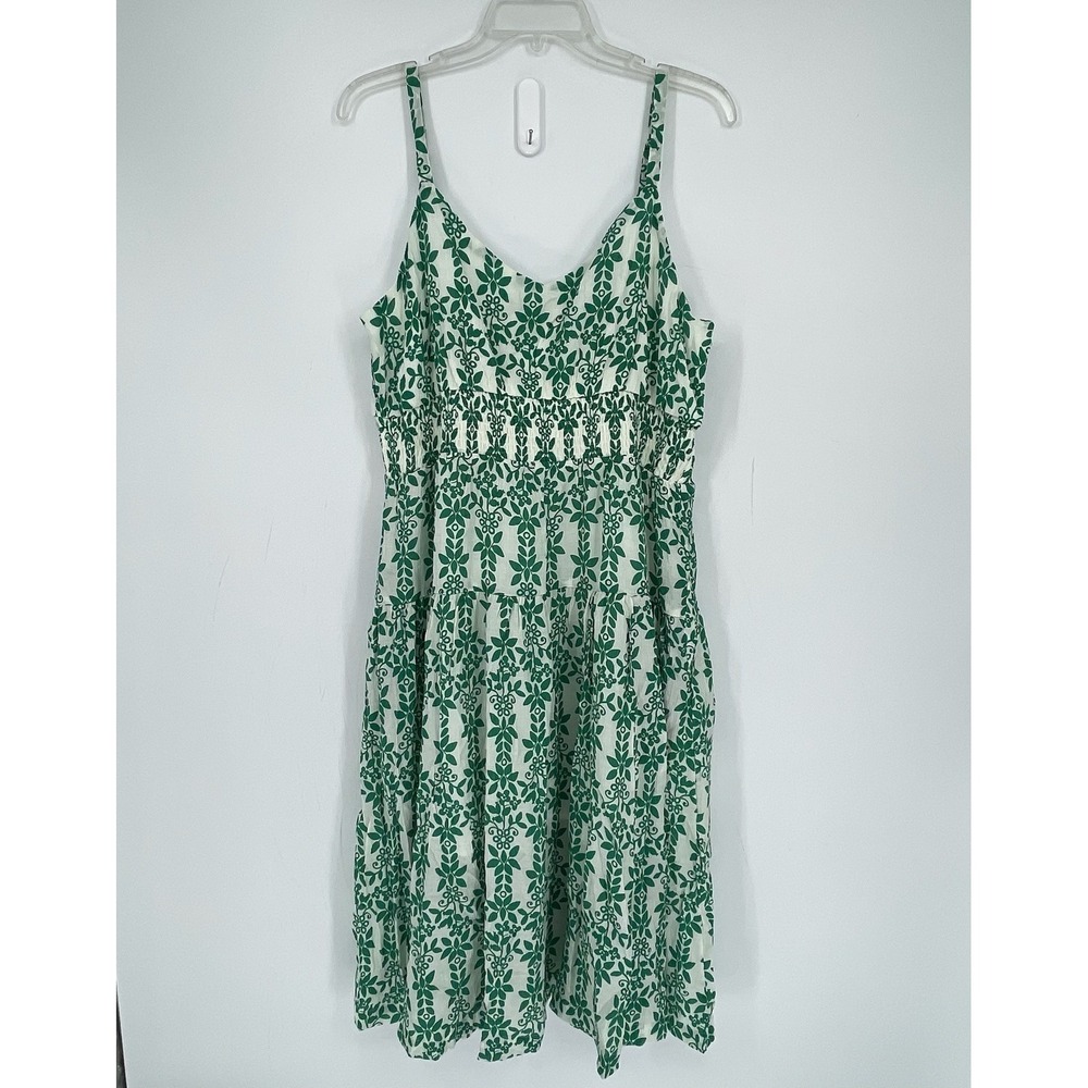 Skies are Blue NWT Women's Green Mathilde Floral Tiered Midi Dress Size Size XLP